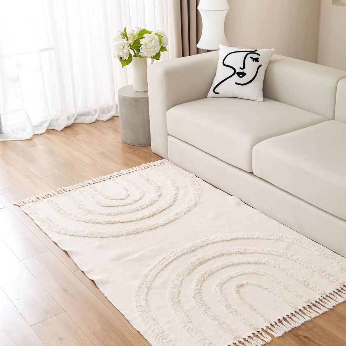 ANGELES DEL HOGAR - Alfombras De Lino 140cm x 180cm