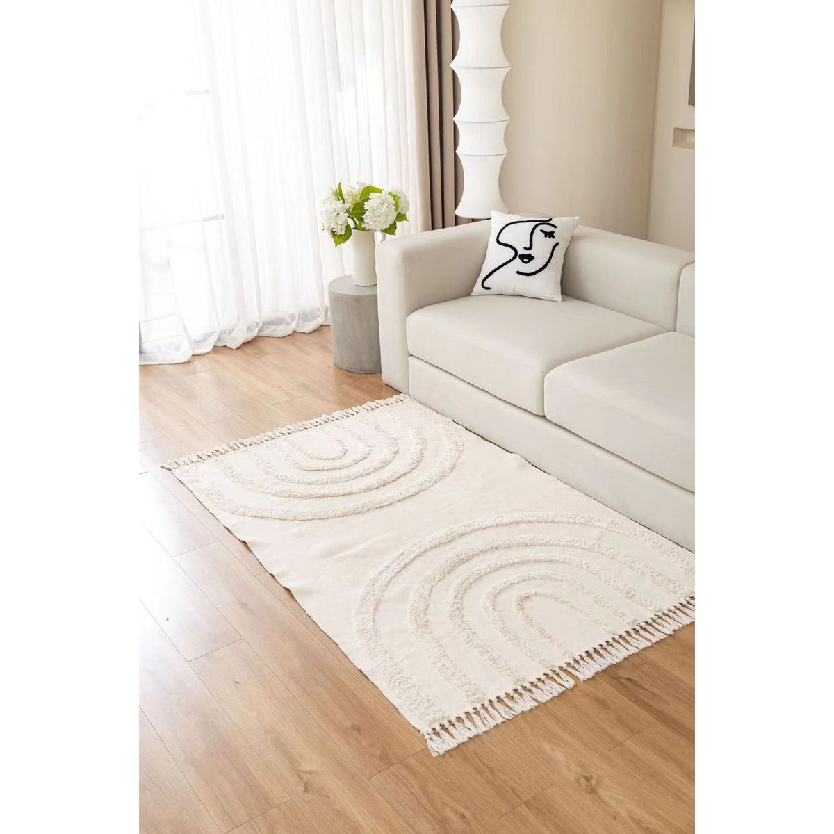 ANGELES DEL HOGAR - Alfombras De Lino 140cm x 180cm