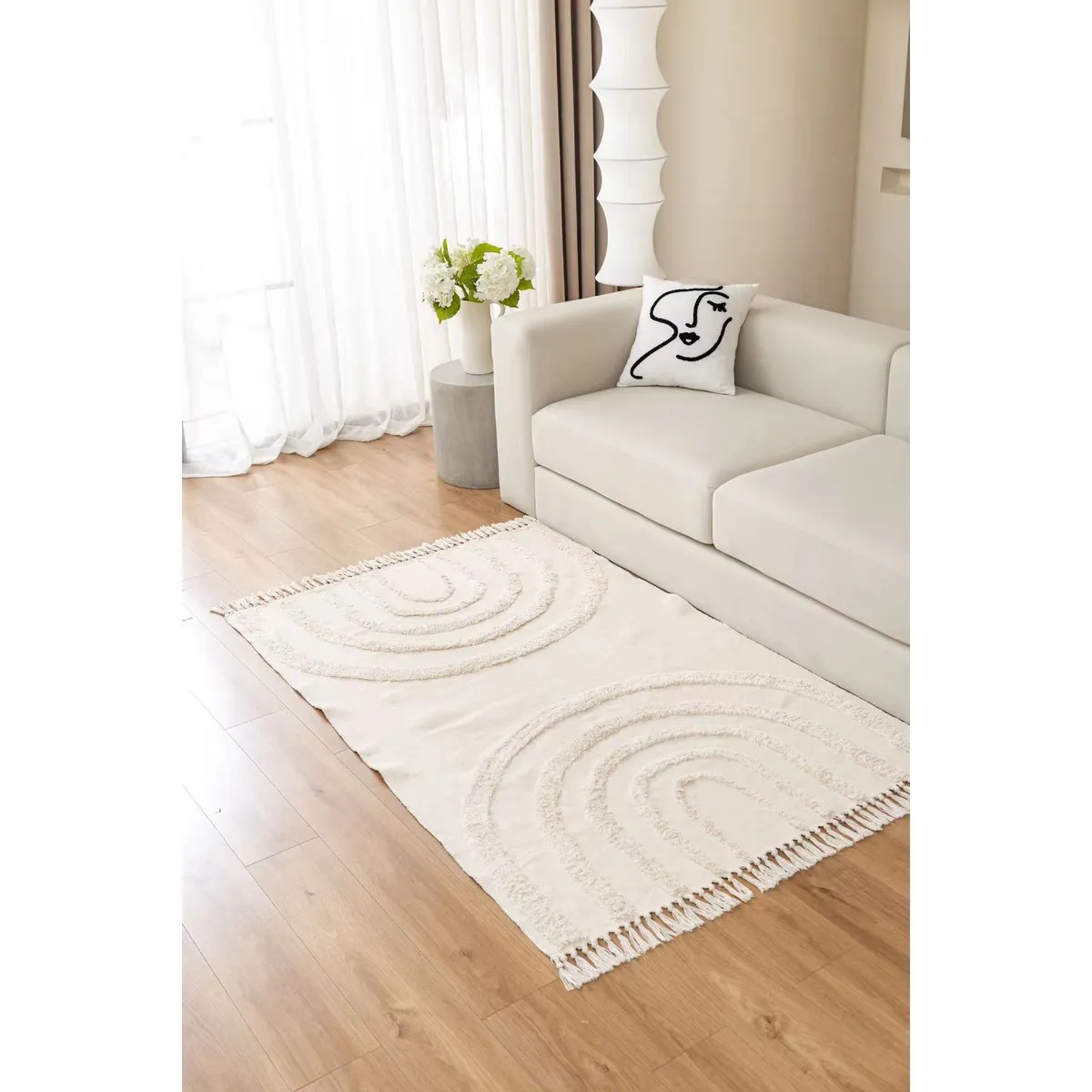 ANGELES DEL HOGAR - Alfombras De Lino 140cm x 180cm