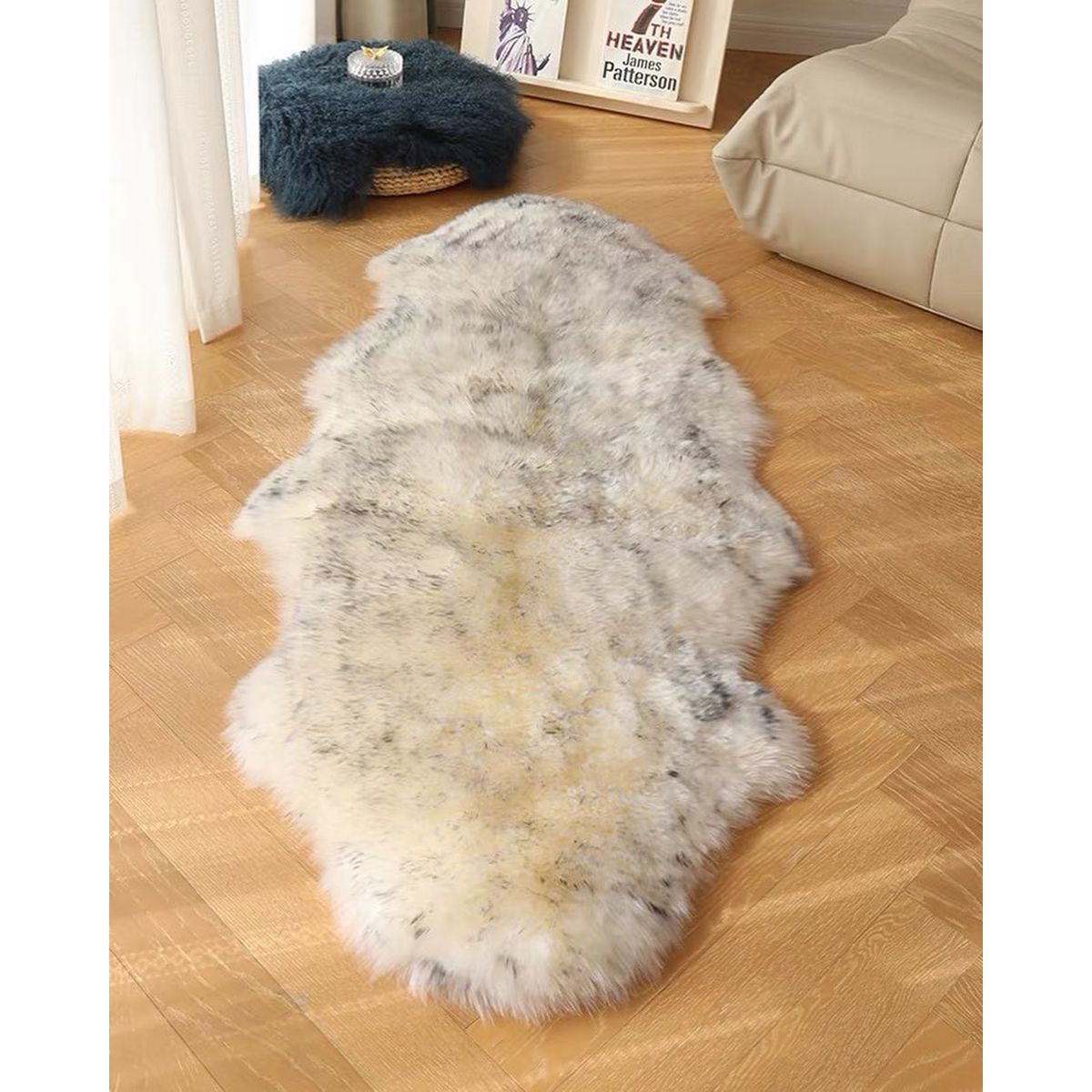 ANGELES DEL HOGAR - Alfombras Pasilleras de Felpa 140cm x 60cm Blanco