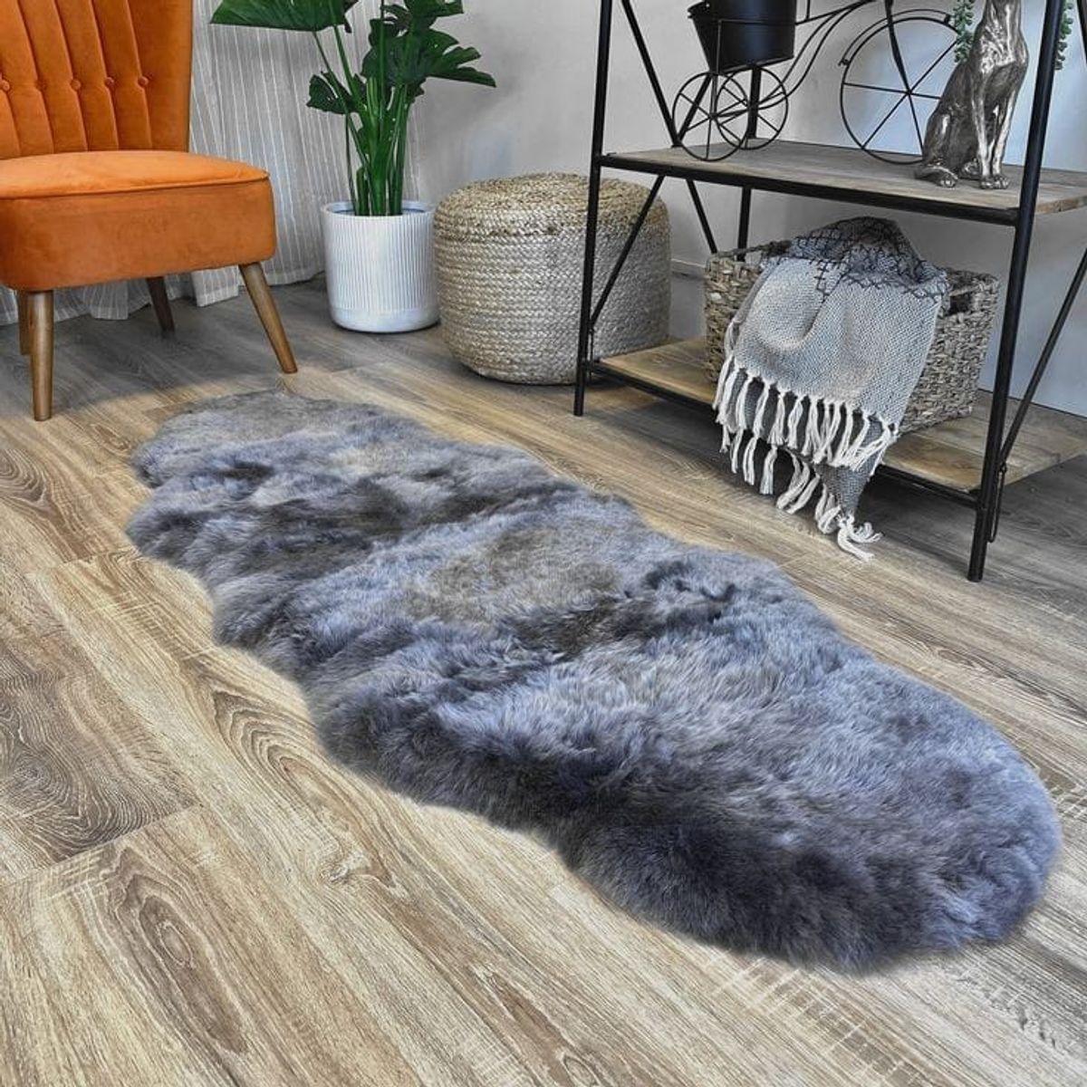 ANGELES DEL HOGAR - Alfombras Pasilleras de Felpa 140cm x 60cm Gris