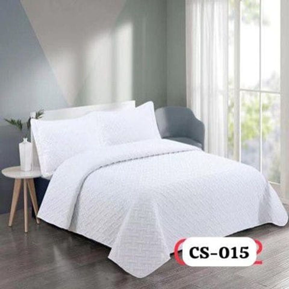 ANGELES DEL HOGAR - Cobertor  Quilt De Verano Plaza y Media 15 Blanco