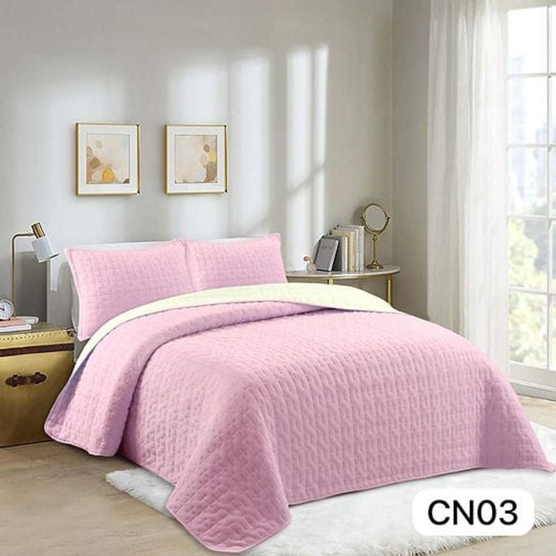 ANGELES DEL HOGAR - Cobertor Plush King + 2 Fundas Rosa Claro
