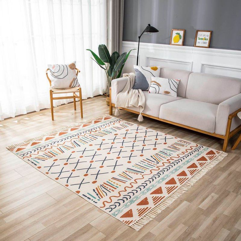 ANGELES DEL HOGAR - Alfombras De Lino 180 cm x 200 cm