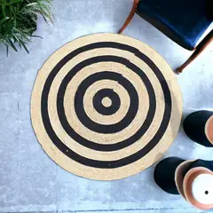 ANGELES DEL HOGAR - Alfombras de Yute Redondas 120 cm