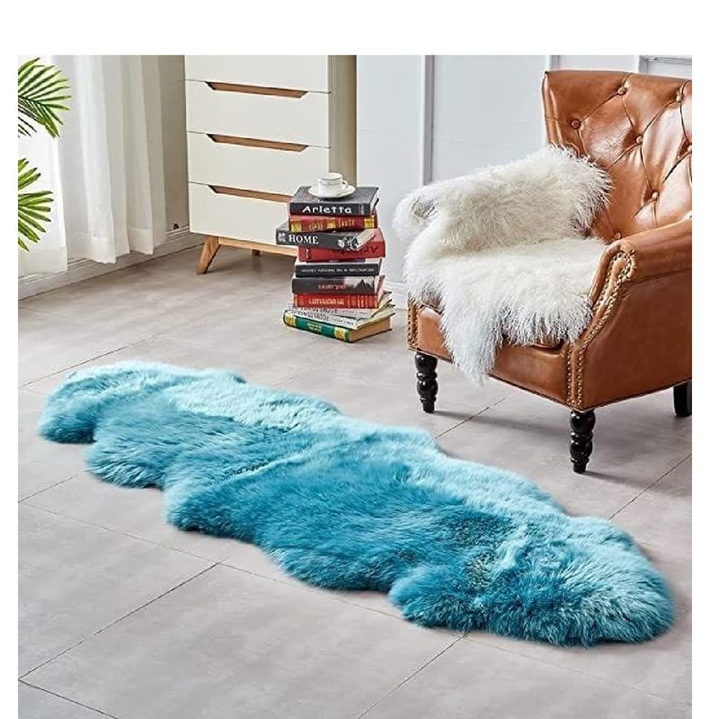 ANGELES DEL HOGAR - Alfombras Pasilleras de Felpa 180cm x 60cm Turquesa