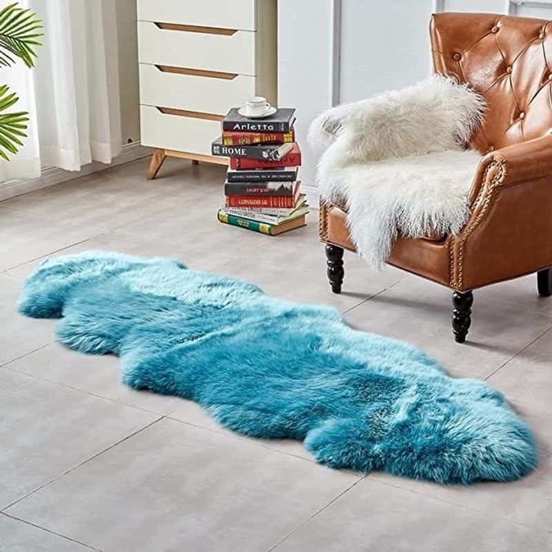 ANGELES DEL HOGAR - Alfombras Pasilleras de Felpa 180cm x 60cm Turquesa