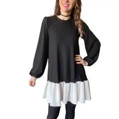 ME MATO TIENDA - Vestido negro y blanco mujer Tienda Me Mató