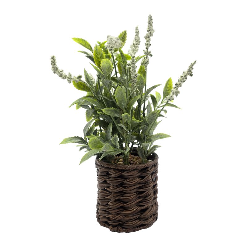 GENERICO - Planta Artificial Lavanda Decorativa Macetero De Rattan Deco.