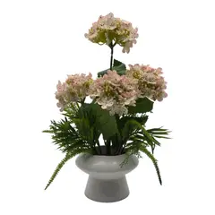 GENERICO - Planta Artificial Hortensia Decorativa Macetero De Ceramica.