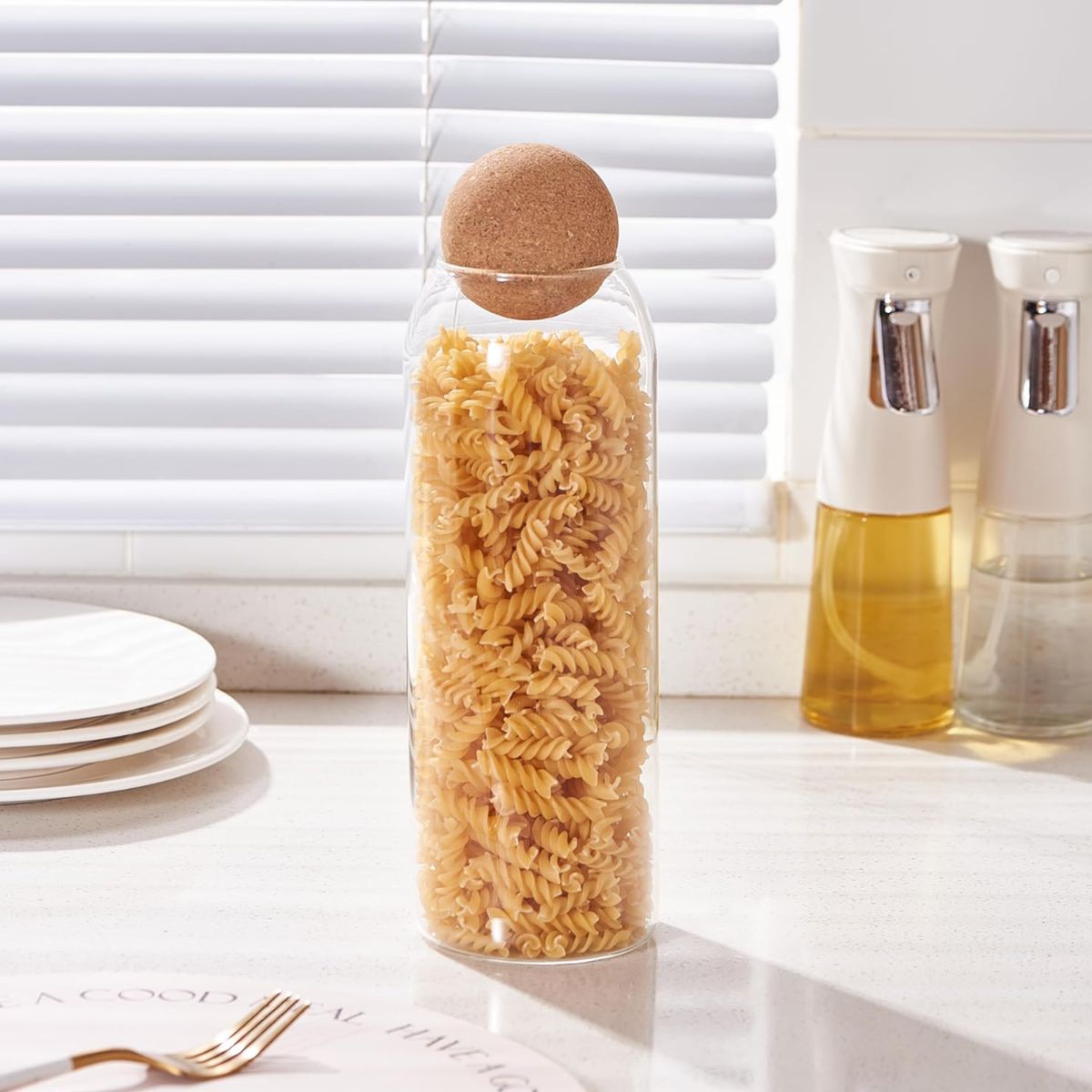 GENERICO - Botella Frasco Vidrio Transparente Tapa De Corcho XL