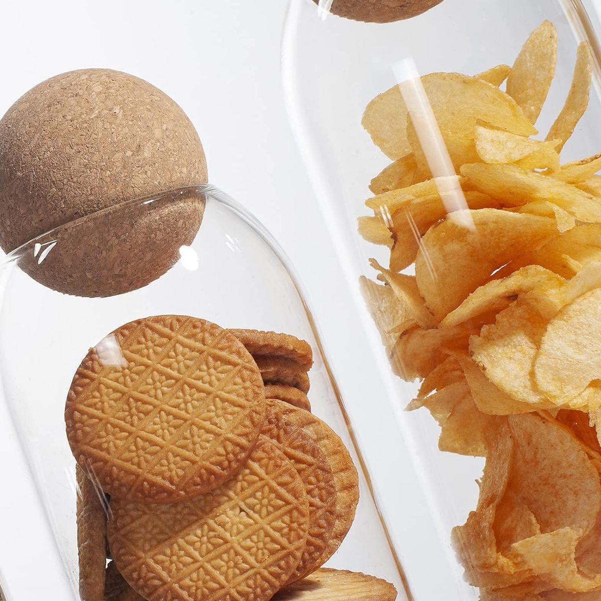 GENERICO - Set 3 Botellas Frascos Vidrio Transparente Tapa De Corcho M