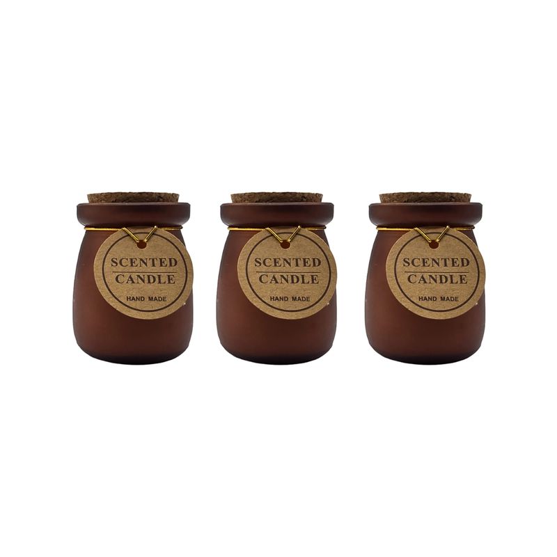 GENERICO - Set 3 Velas Aromatica Elegantes Neutras Fragancia Duradera - Cafe.