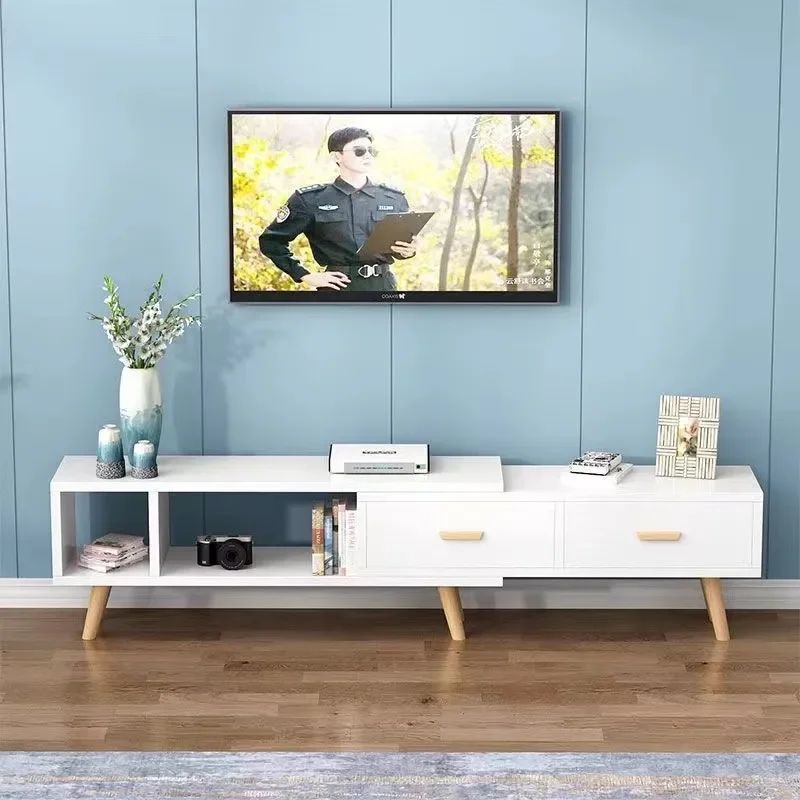 U BUY - Mueble TV retráctil 120-198cm con cajón de almacenaje