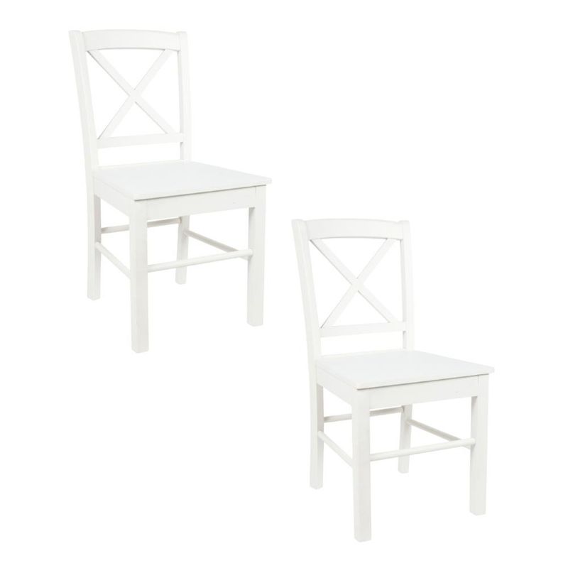 KLIK - Pack de 2 Sillas de Madera Simply Blanca