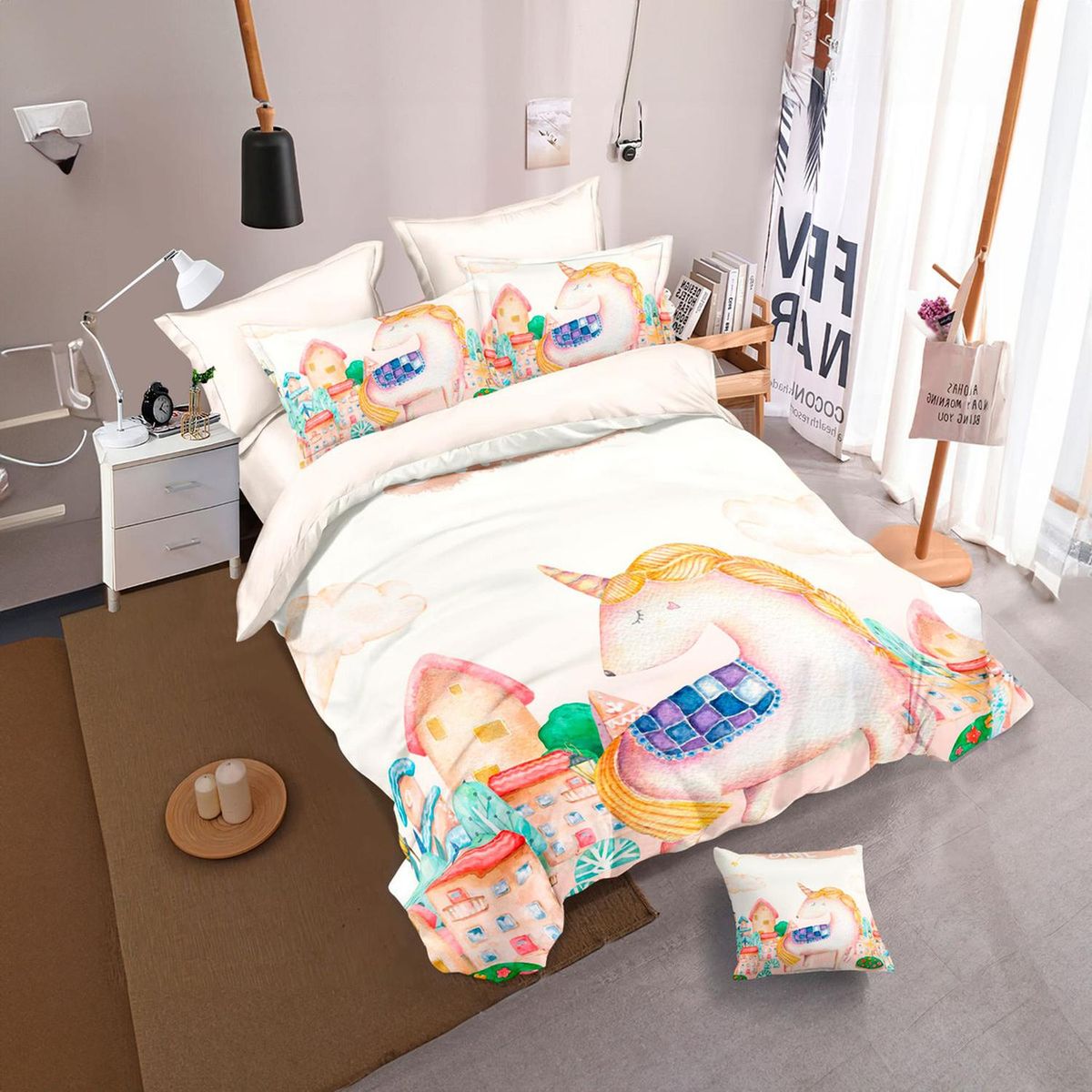 GENERICO - Cubrecama Quilt Verano 1.5 Plazas +funda 50x70 Pony Art 600