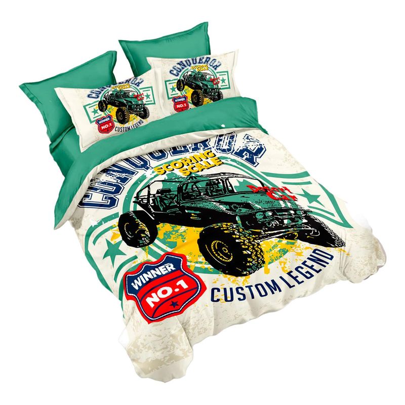 GENERICO - Cubrecama Quilt Verano 1.5 Plazas +funda 50x70 Monstertr 602