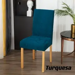ANGELES DEL HOGAR - Pack de fundas Cubre Silla Texturizado Turquesa