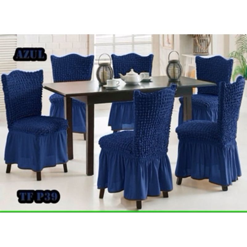 ANGELES DEL HOGAR - Pack de fundas Cubre Silla  Turcos Azul