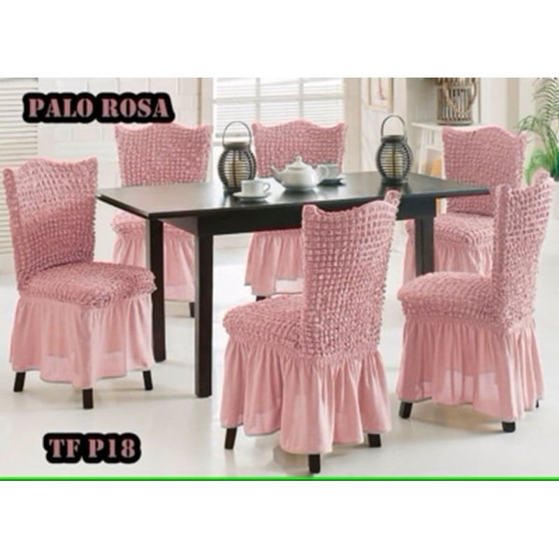 ANGELES DEL HOGAR - Pack de fundas Cubre Silla  Turcos Rosa Palo