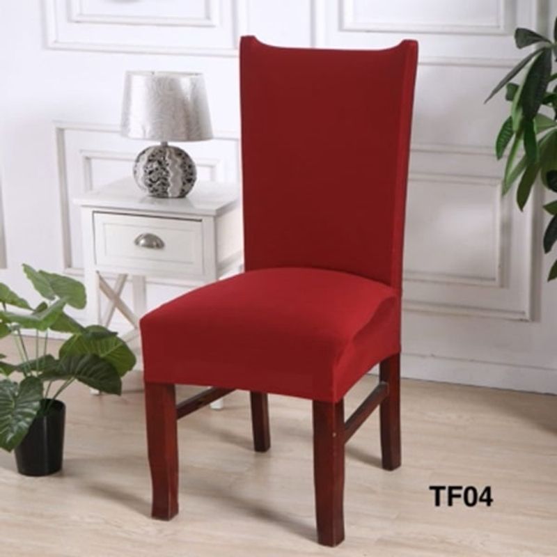 ANGELES DEL HOGAR - Pack de fundas Cubre Silla  Lisa Unicolor Burdeo
