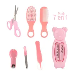 GENERICO - Set Manicure Cuidados Bebe 7 En 1 Cortauñas Peine Termometro