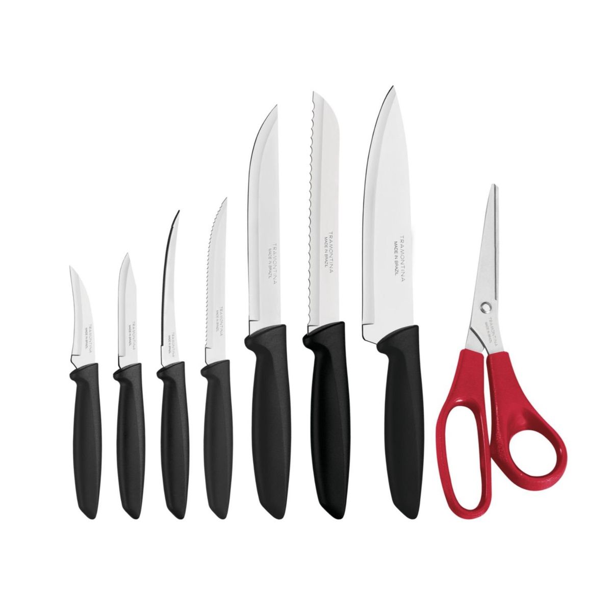 TRAMONTINA - Juego 7 Cuchillos Más Tijera Acero Inoxidable Tramontina