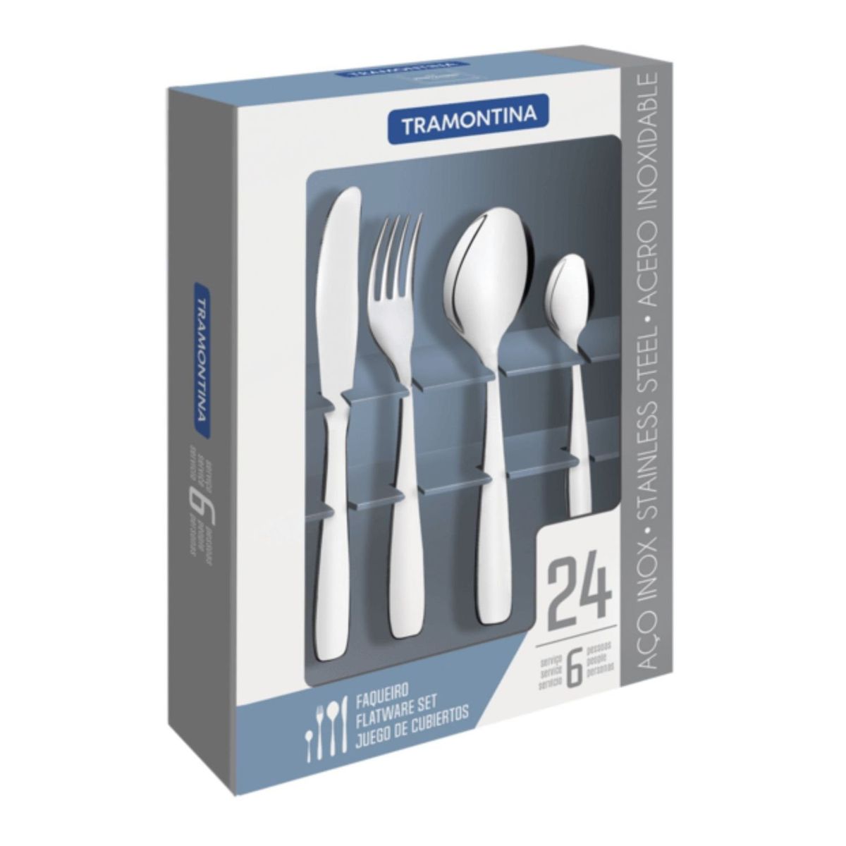 TRAMONTINA - Juego Cubiertos 6 personas 24 Piezas Amazonas Tramontina