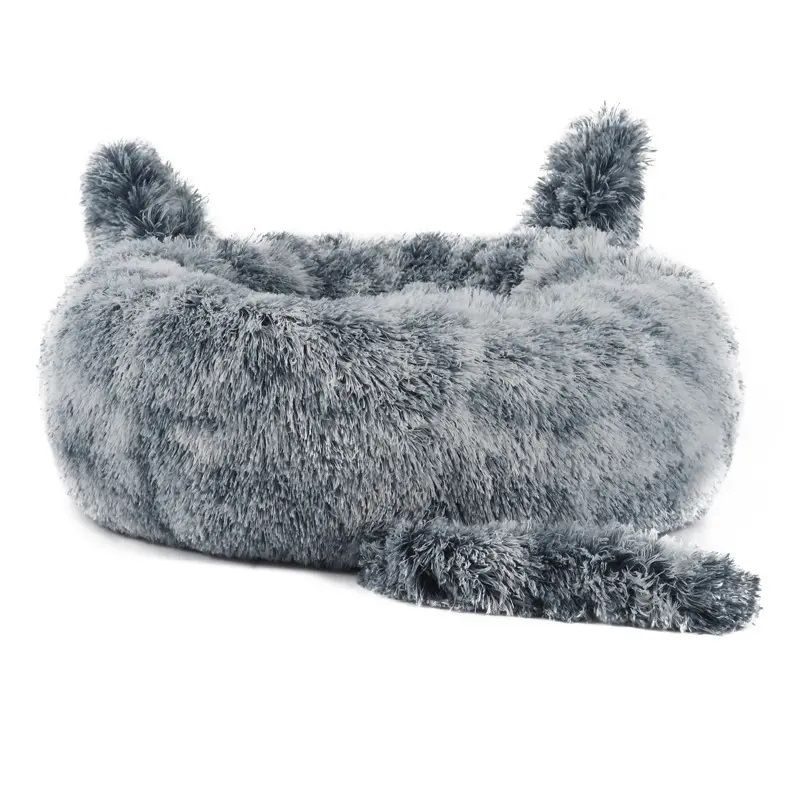 GENERICO - Cama De Mascota Tipo Donut Con Cola - S 40 Cm Luri Pets Gris
