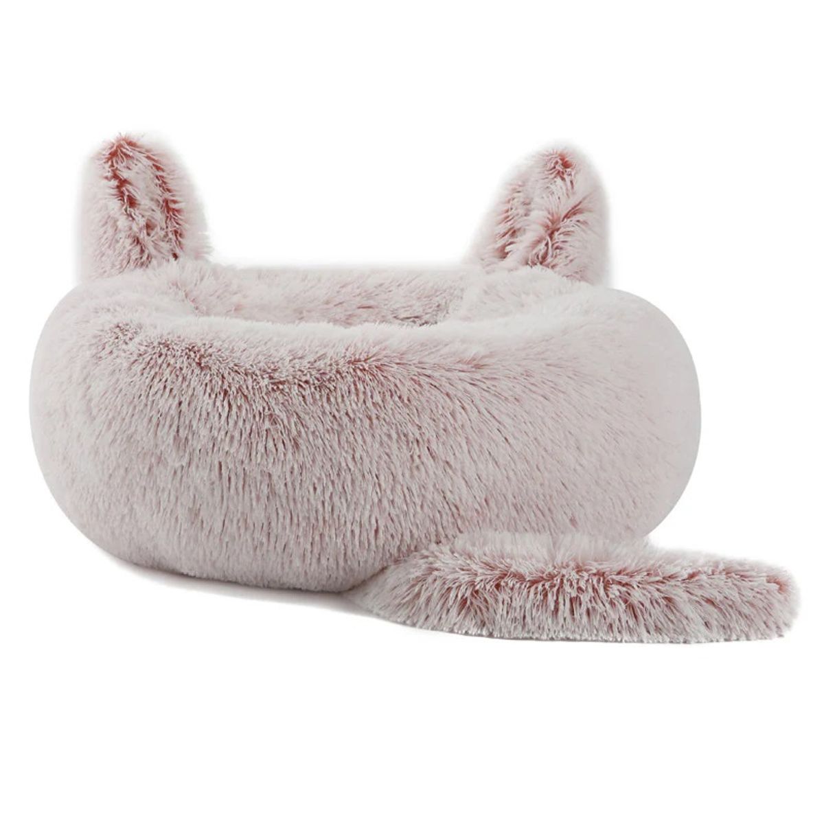 GENERICO - Cama De Mascota Tipo Donut Con Cola - L 60 Cm Luri Pets Rosa
