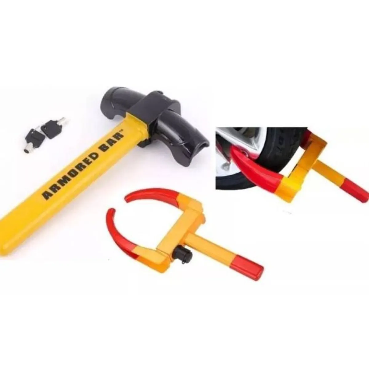 GENERICO - Kit traba rueda pitbull ovalado y traba volante