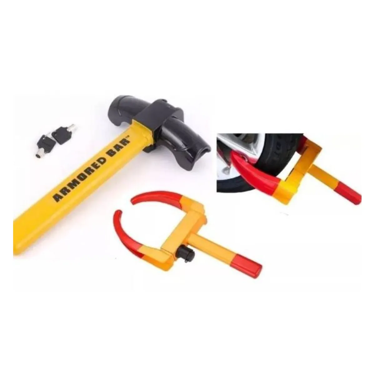 GENERICO - Kit traba rueda pitbull ovalado y traba volante