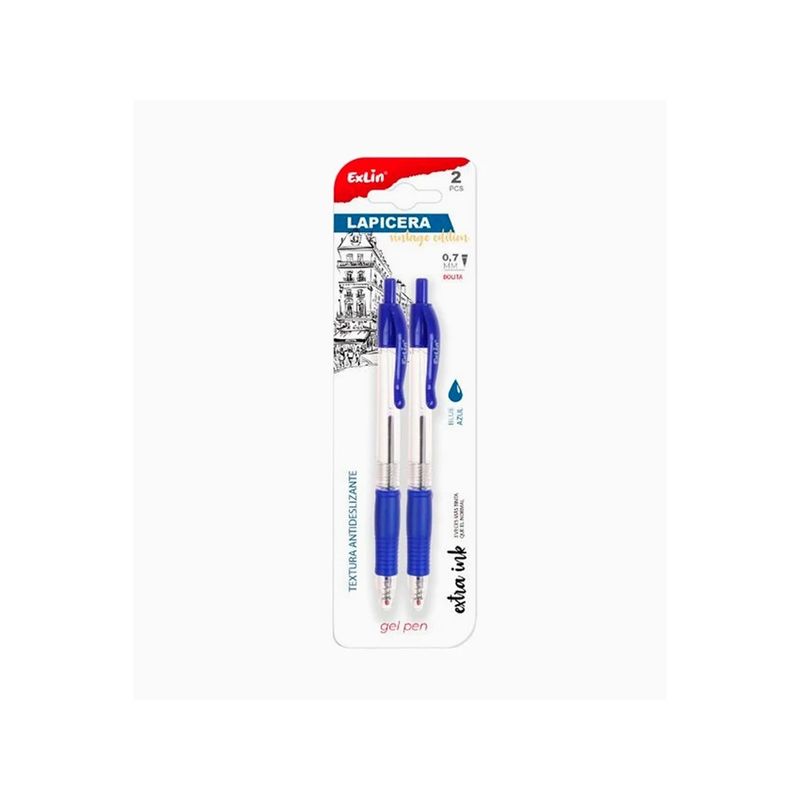GENERICO - Bolígrafo Color Azul 2pcs