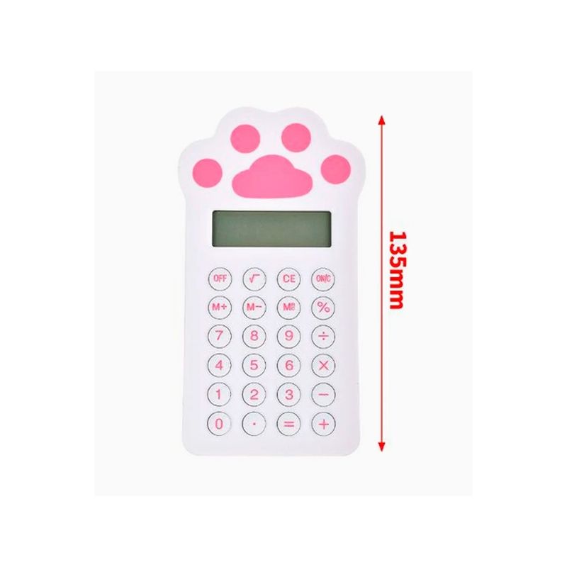 GENERICO - Calculadora Figura Patas de Gato Color Blanco