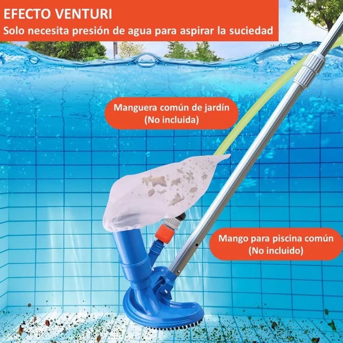 KUANGYE - Limpiador Piscinas Cepillo Aspirador Portátil