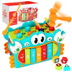 LUKOVEE - Juguete Montessori Didáctico 15 En 1 Para Bebé Luz Y Musica