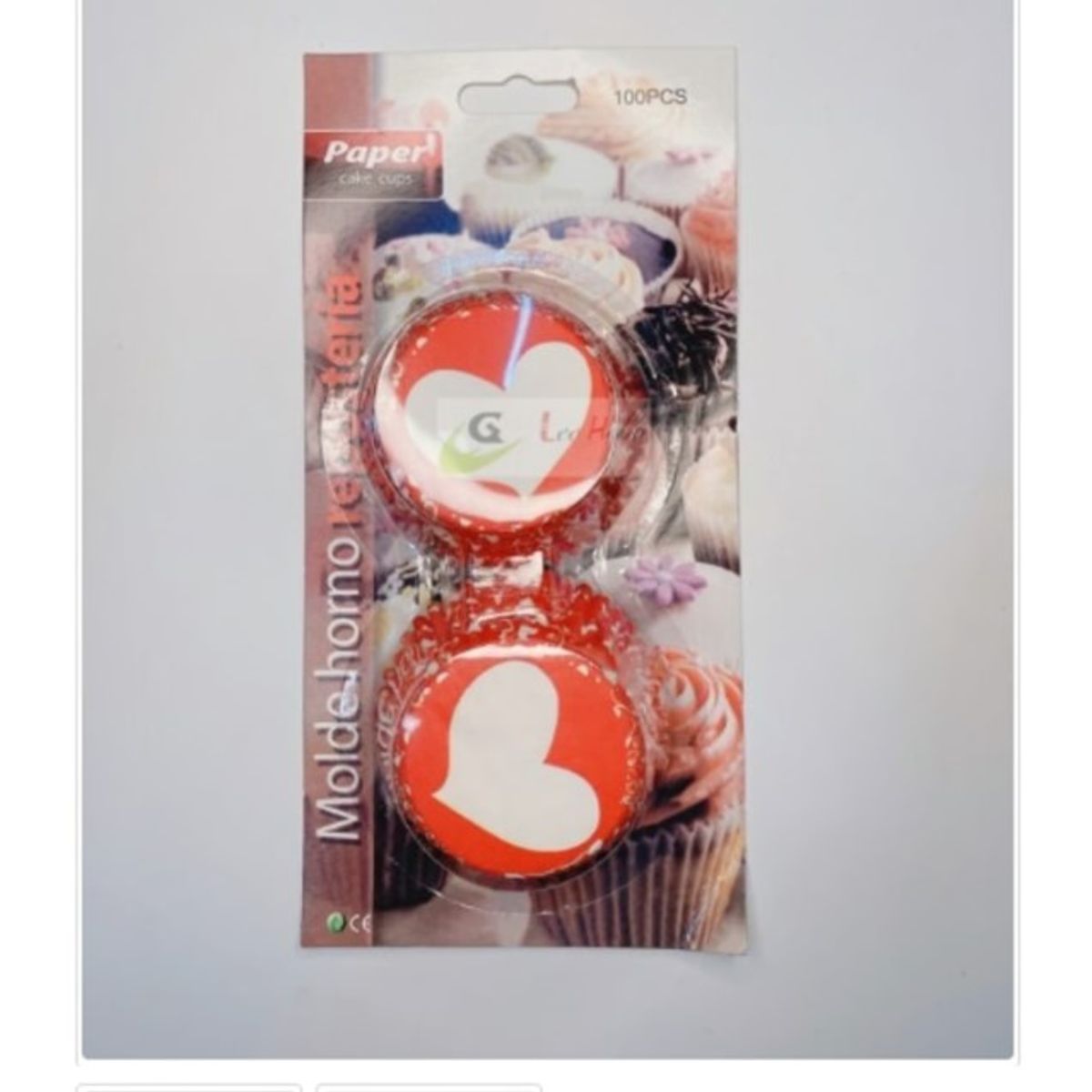 GENERICO - Capsula Cupcake 12cm Reposteria Corazon 100 Pcs