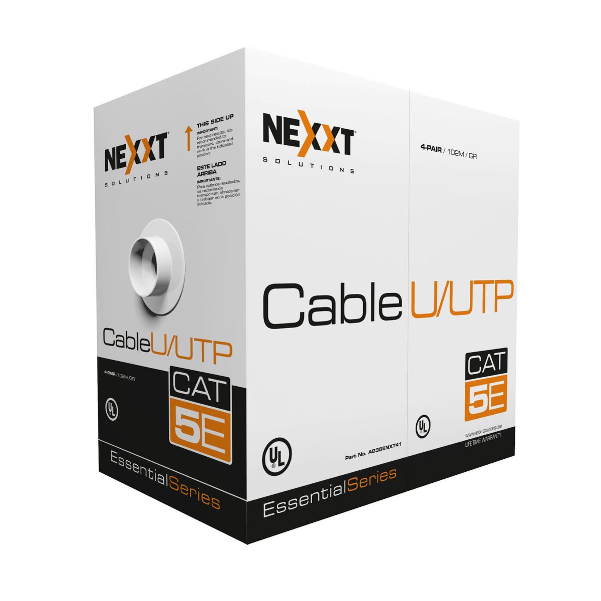 NEXXT SOLUTIONS - Cable de Red UTP Cat5e 100% Cobre 100Mts 24AWG Nexxt Gris