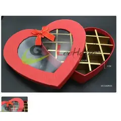 GENERICO - Caja Para Chocolate 18 Puestos Forma Corazon