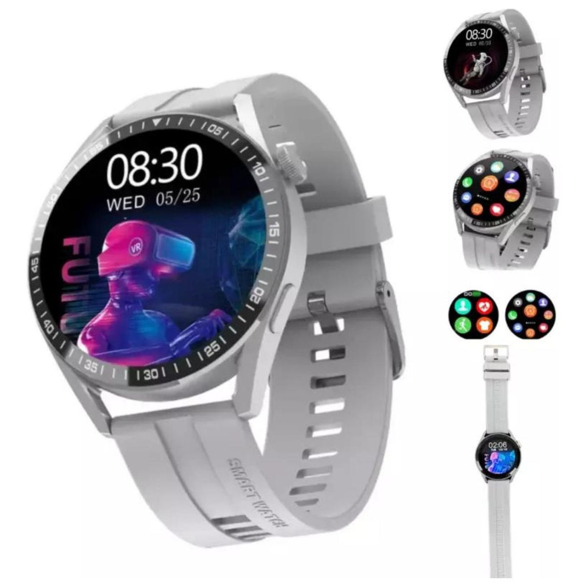 UNIVERSAL - Reloj Wh8 Inteligente Smartwatch Gris  Realiza Llamadas