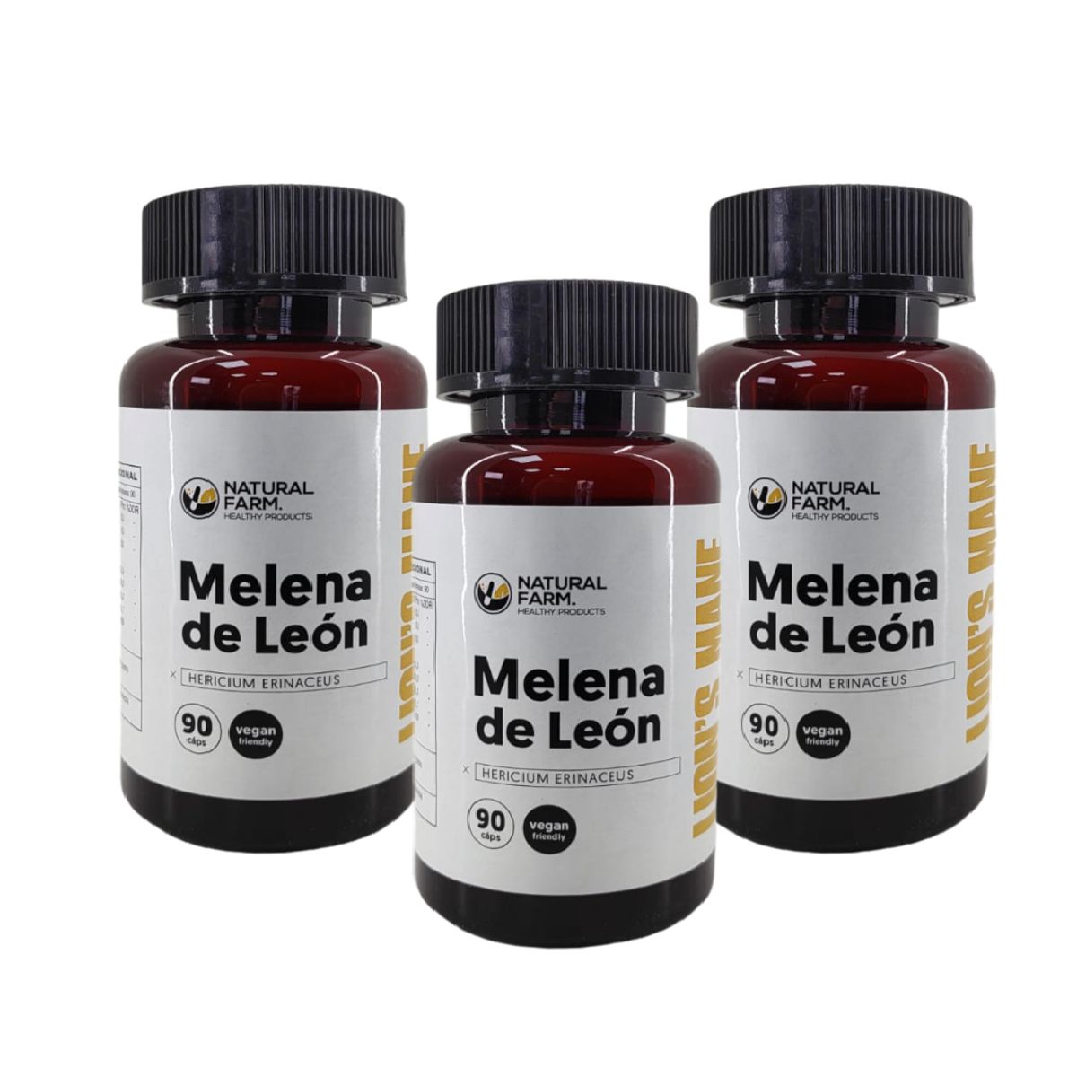 NATURAL FARM - Melena De Leon 3 Frascos Nf 270 Capsulas 3x90 Caps.