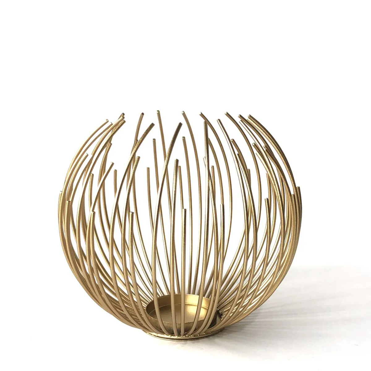 GENERICO - Porta Vela Candelabro Decorativo Dorado Esfera