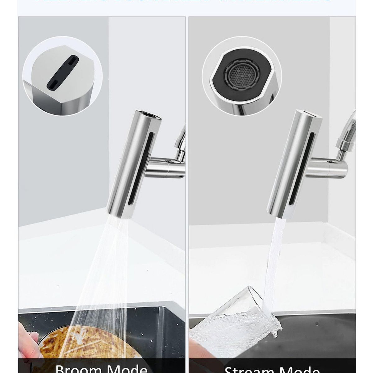GENERICO - Grifo Extension Llave Agua Grifo Giratorio 360 De Cocina