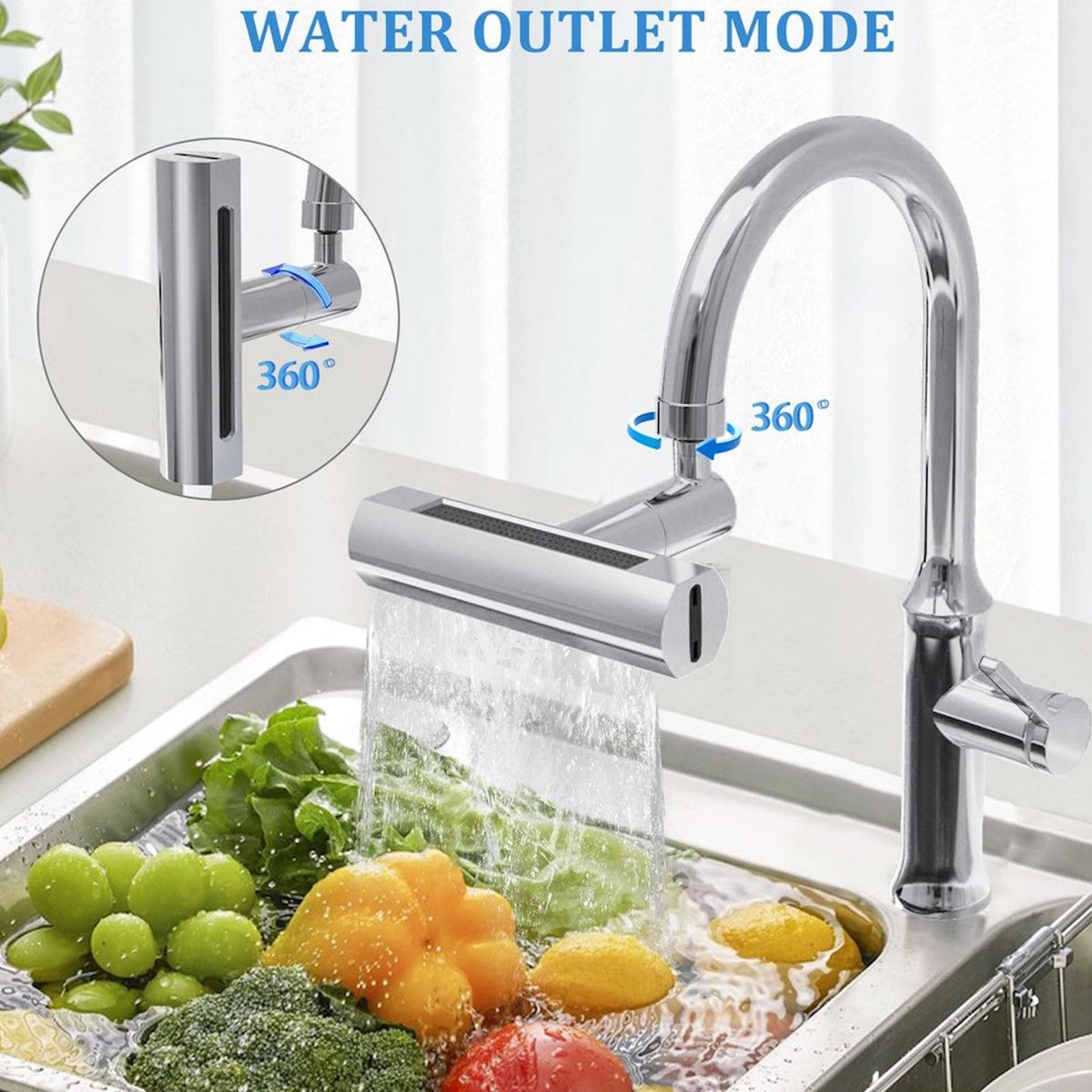 GENERICO - Grifo Extension Llave Agua Grifo Giratorio 360 De Cocina