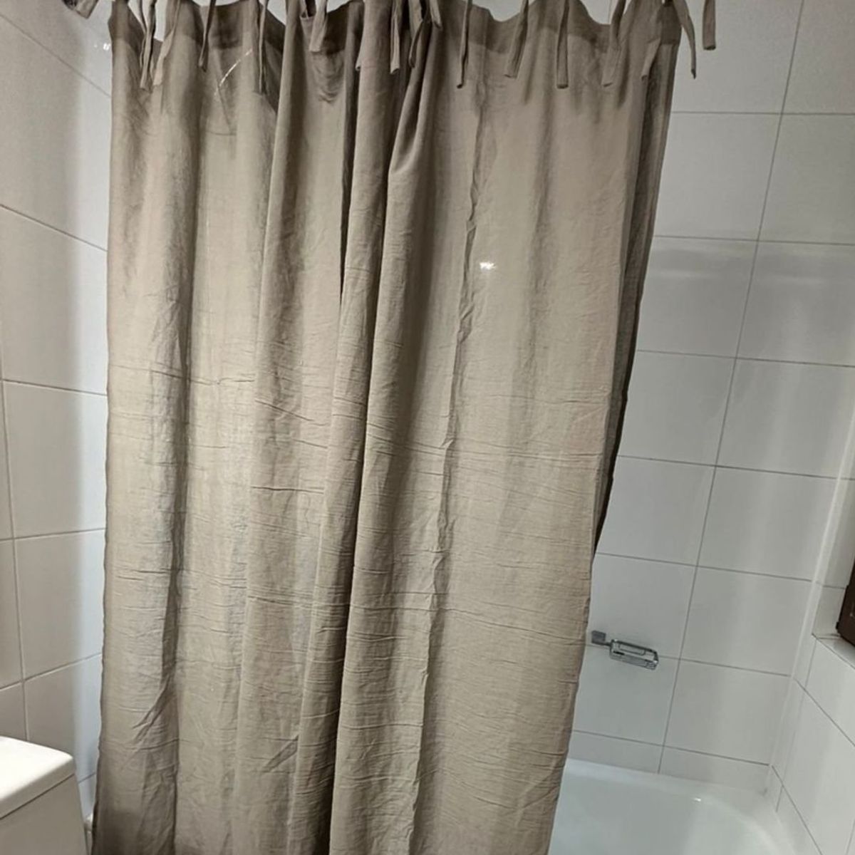 GENERICO - Cortina de baño 190x190 de gasa 100% algodón