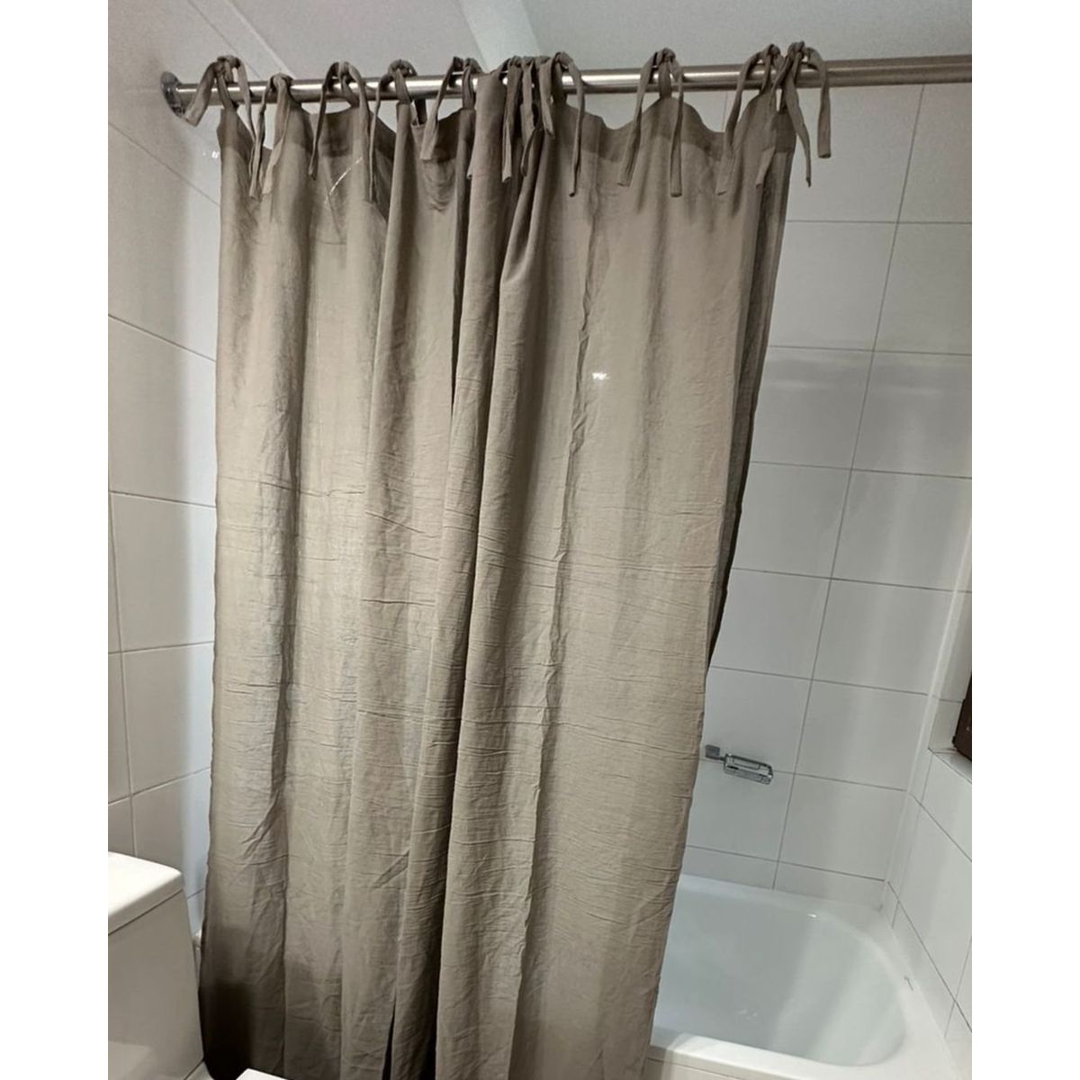 GENERICO - Cortina de baño 190x190 de gasa 100% algodón