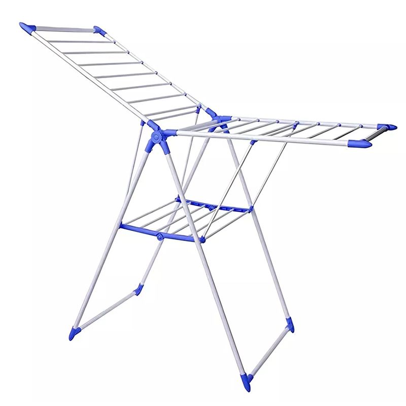 GENERICO - Tendedero Para Ropa De Pie Plegable Tender Acero color blanco