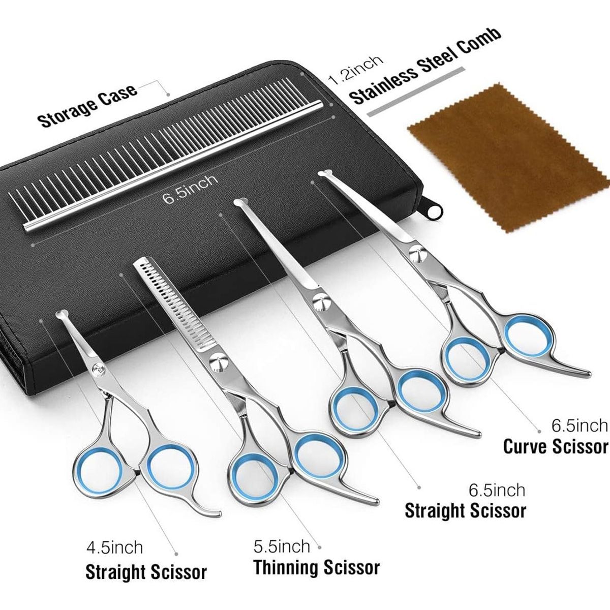 GENERICO - Tijeras Para Perros 5 Pack 6 Pulgadas