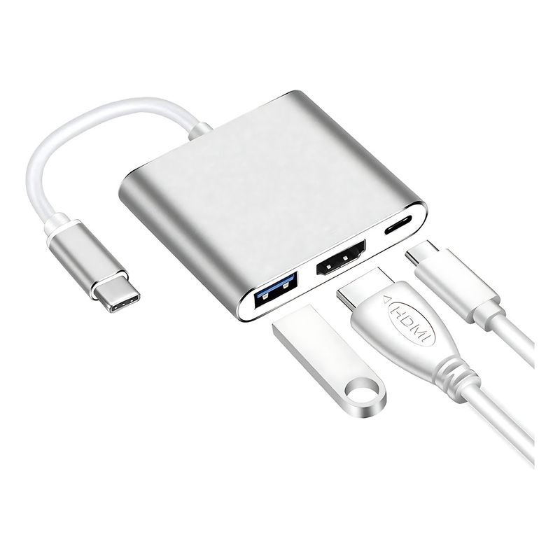 GENERICO - 3 En 1 Adaptador Tipo C Multipuerto Usb C Hub Salida Hdmi