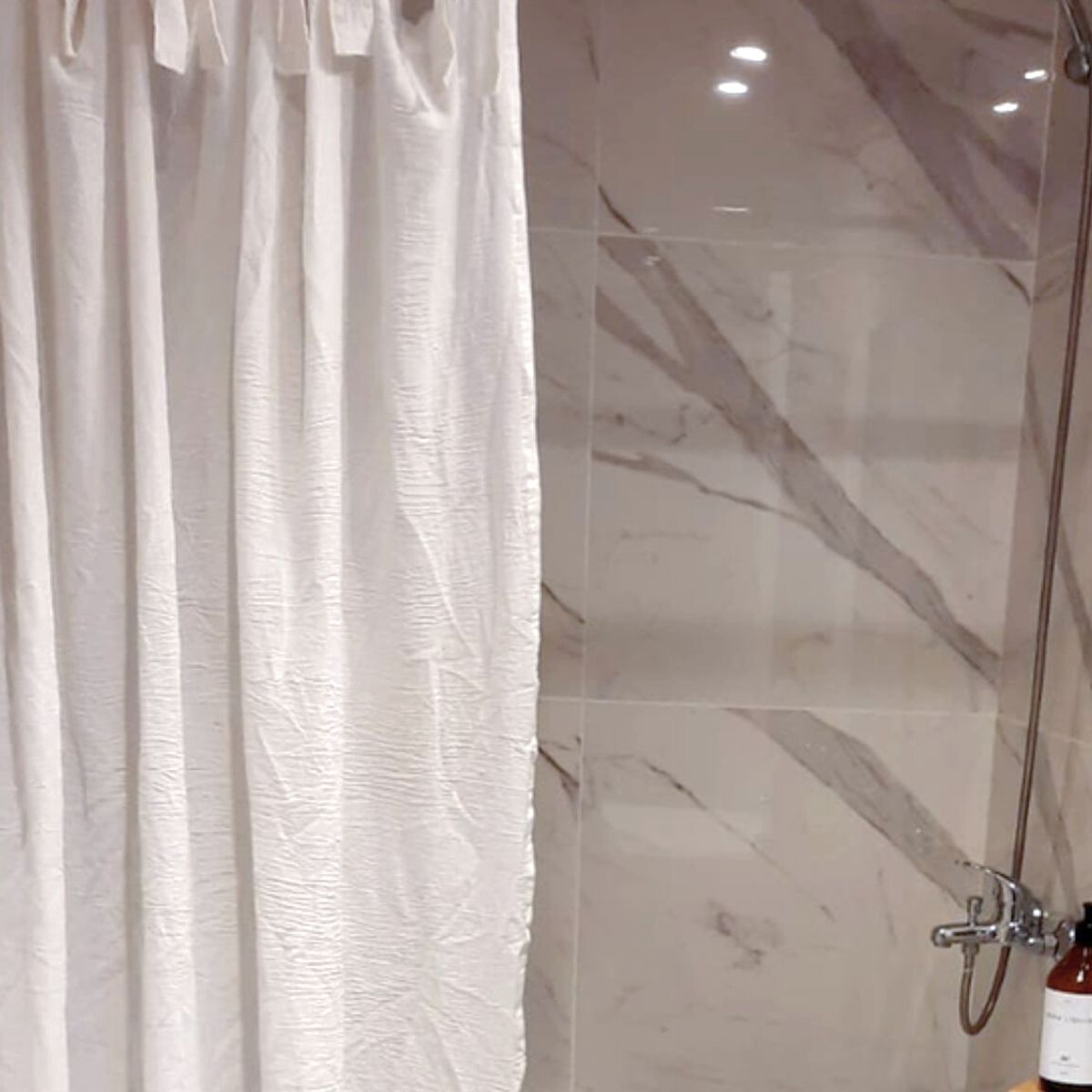 GENERICO - Cortina de baño 190x190 de gasa 100% algodón